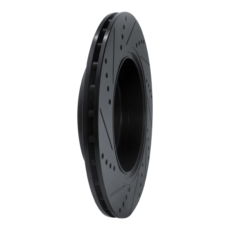 Genesis G70 Brake Rotor (1) - Rear Left - R1 Concepts - Drilled & Slotted - Black - `18-`25